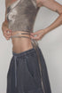 TIE-DYE ASYMMETRY WRAP TANK TOP -BROWN-